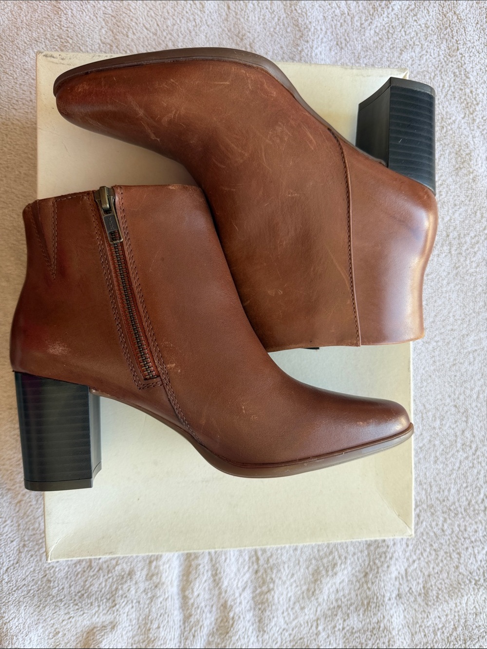 Rockport-Classic Brown Leather Ankle Boots - Women's